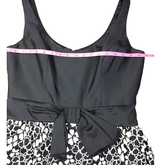 Milly New York Women’s Size 12 Fit & Flare Dress Black & White Cut Out Floral - Picture 11 of 12
